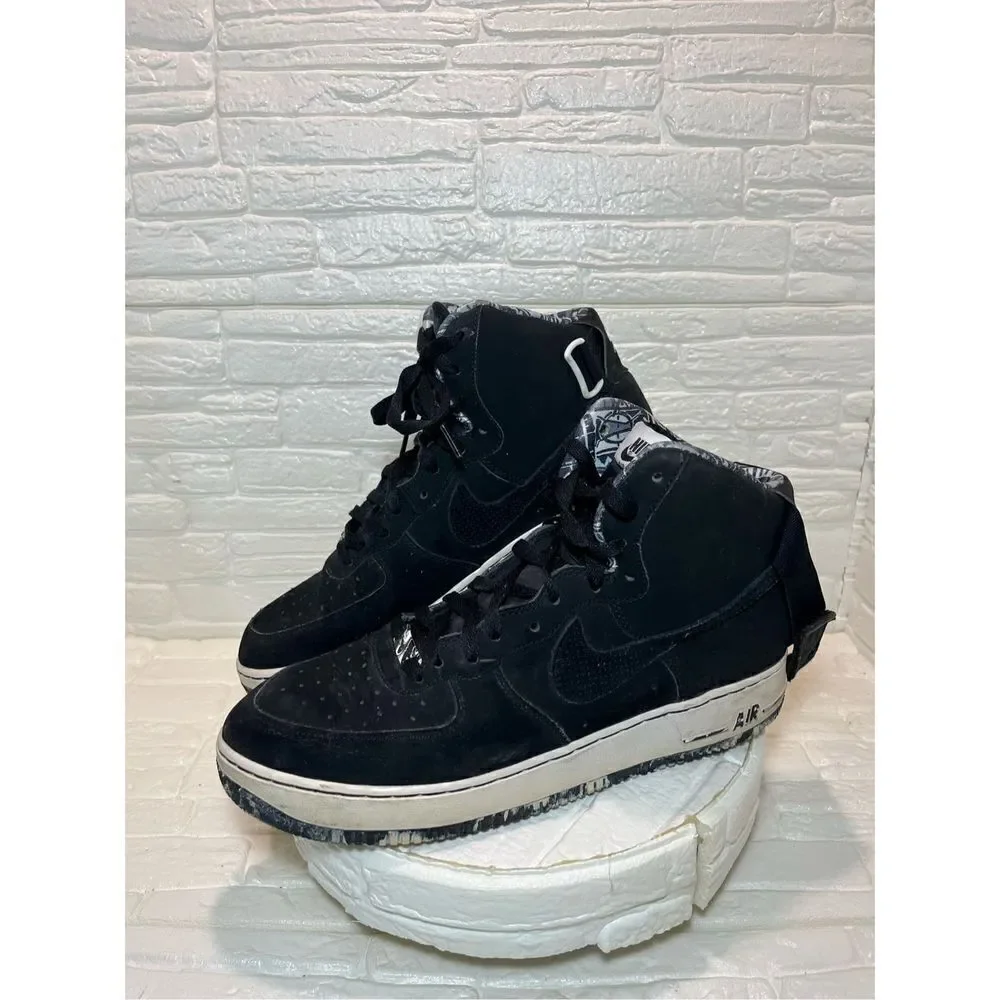 Nike Air Force High Blk/White Marble Camo Men’s Sz 11.5